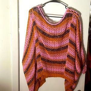 Free People Knit Sweater (Large) burnt orange, pink, and a darker maroon
